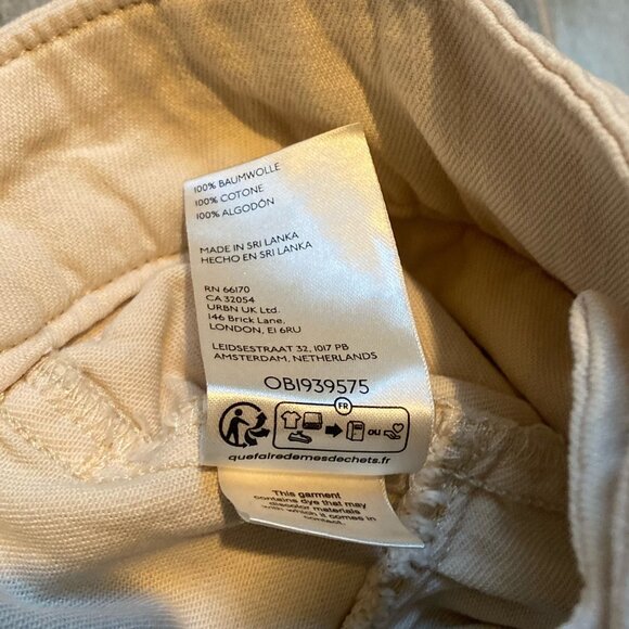 Free People We The Free Fleur High-Rise Flouncy Cotton Denim Shorts Cream Small - Picture 7 of 7